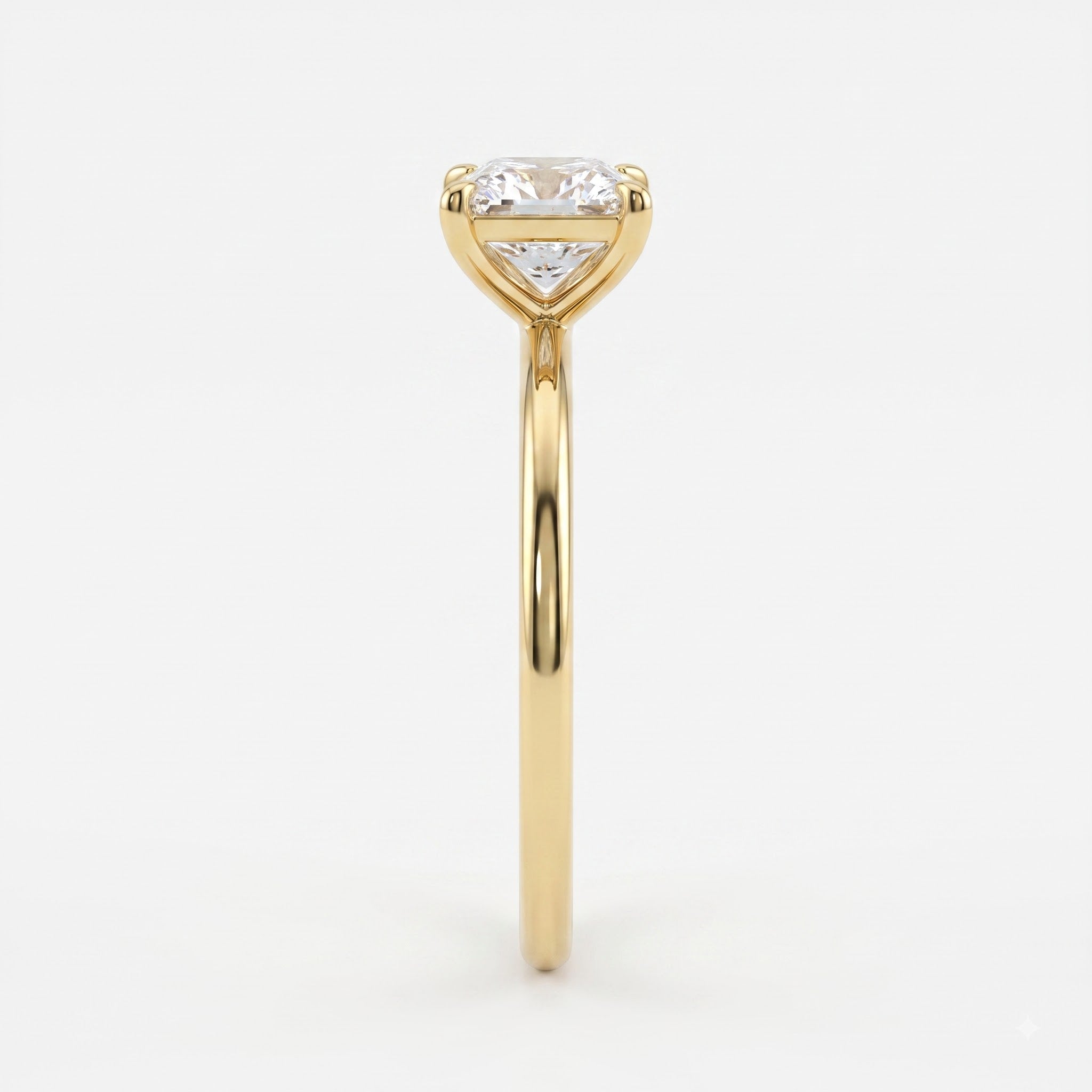 Modern Princess Cut Diamond Solitaire Engagement Ring