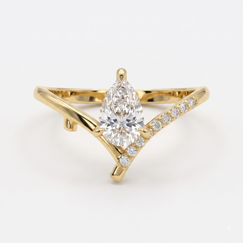 Eternal Sparkle Pear Diamond Side Stone Ring