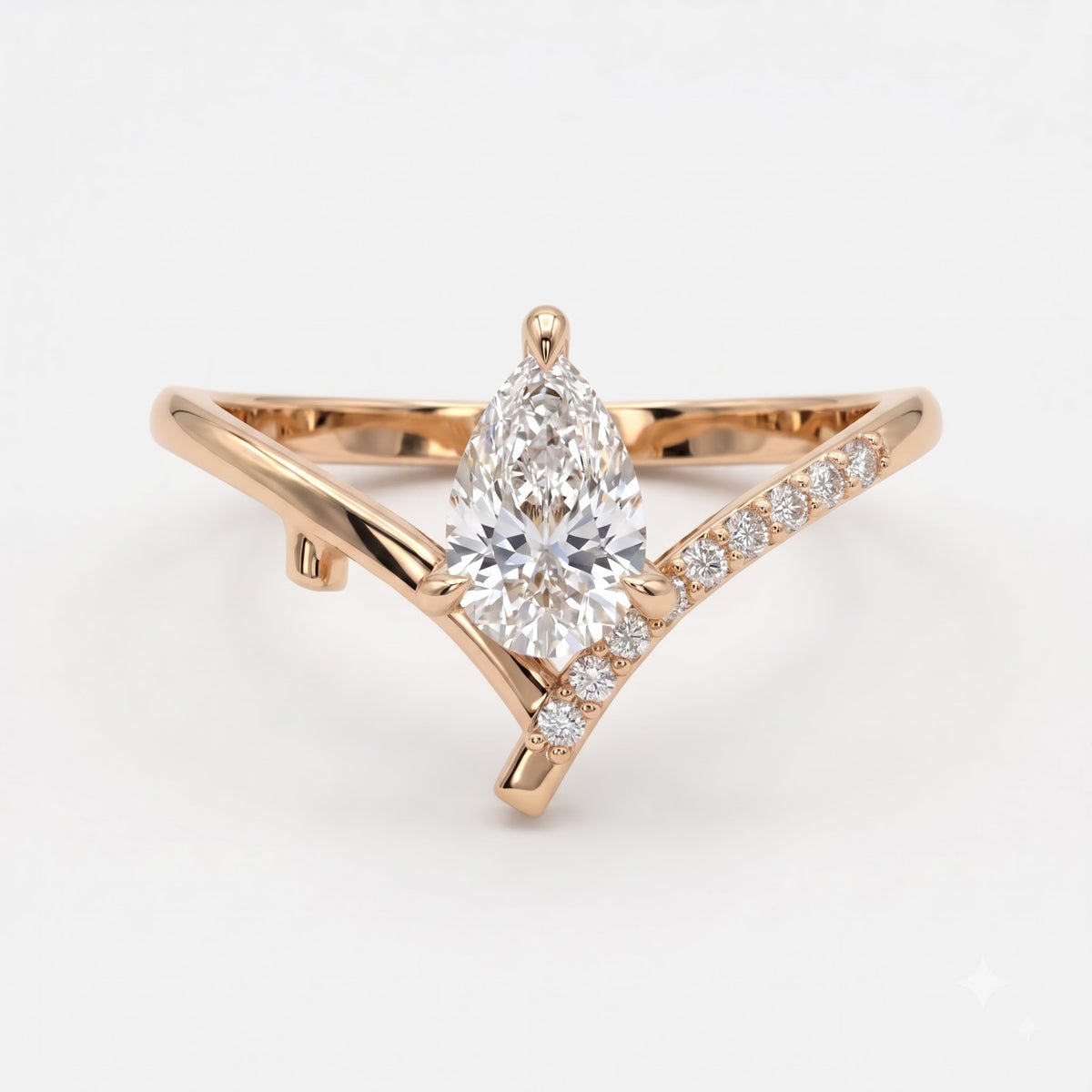 Eternal Sparkle Pear Diamond Side Stone Ring