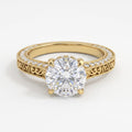 The Aurelia Royale Ornate Round Diamond Hidden Halo Ring
