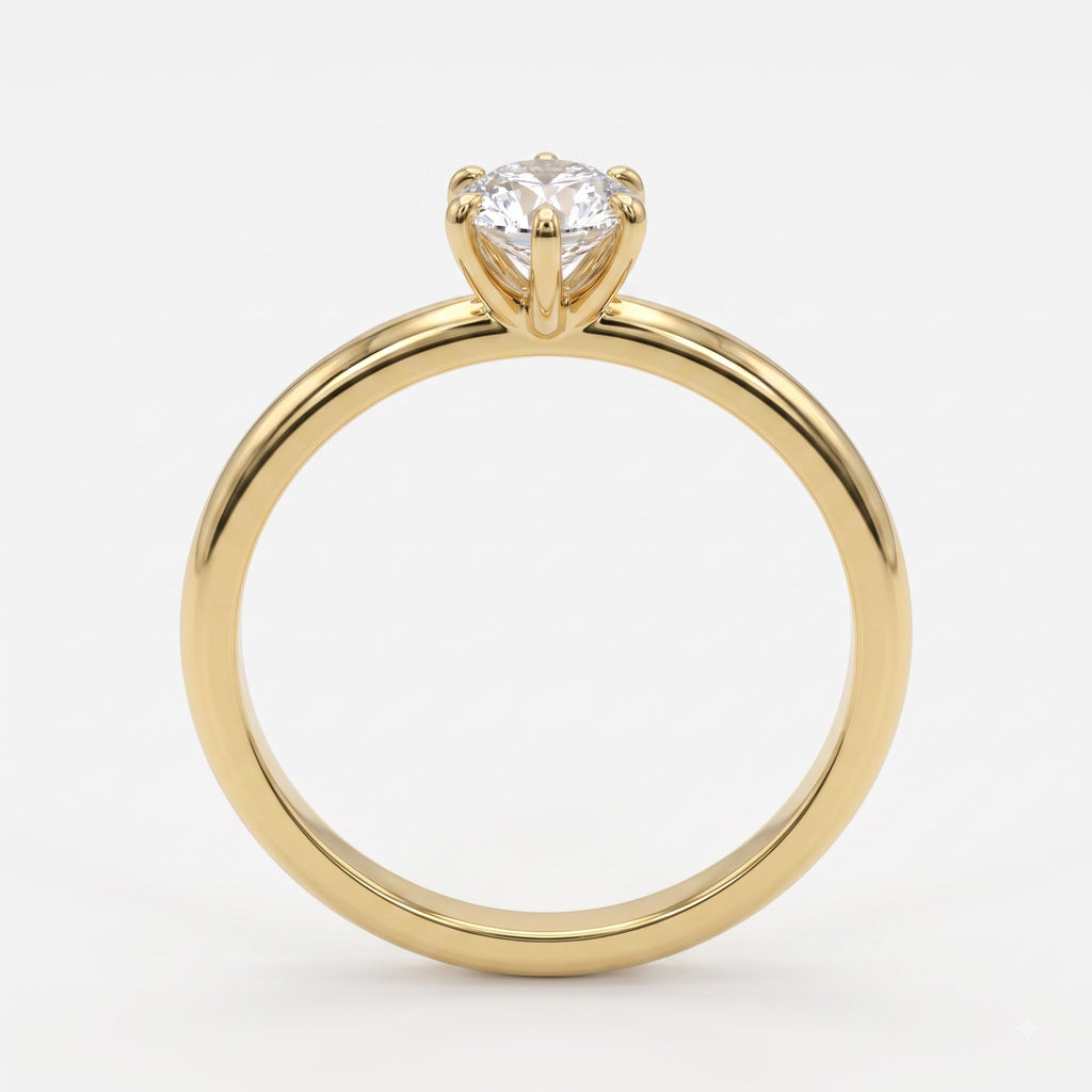 Elongated Marquise Diamond Solitaire Engagement Ring
