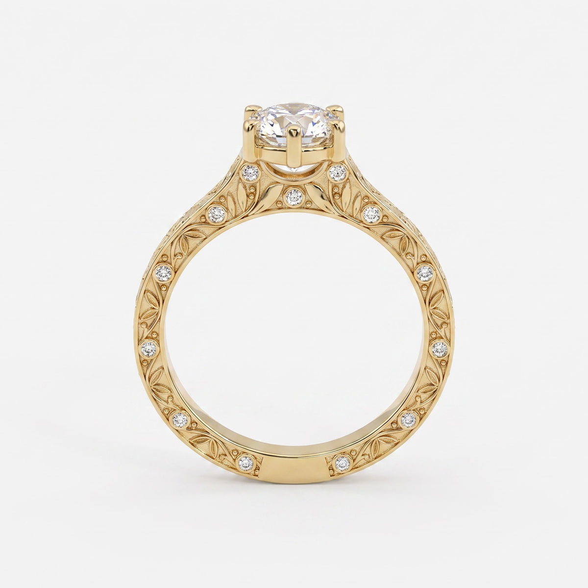 Aurelia Fleur Floral Pear Diamond Vintage Ring
