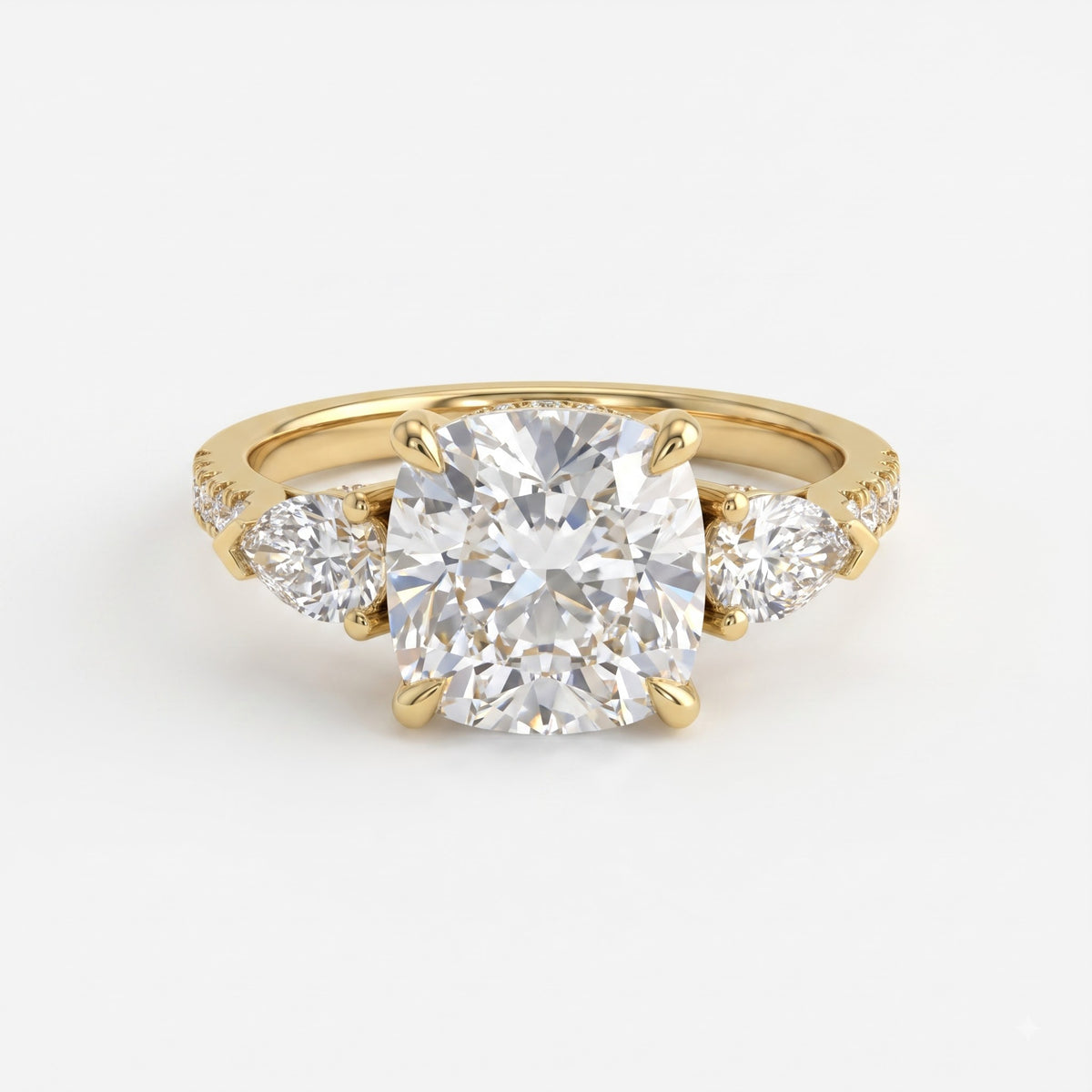 The Aurelia Cushion Diamond Trilogy Hidden Halo Ring