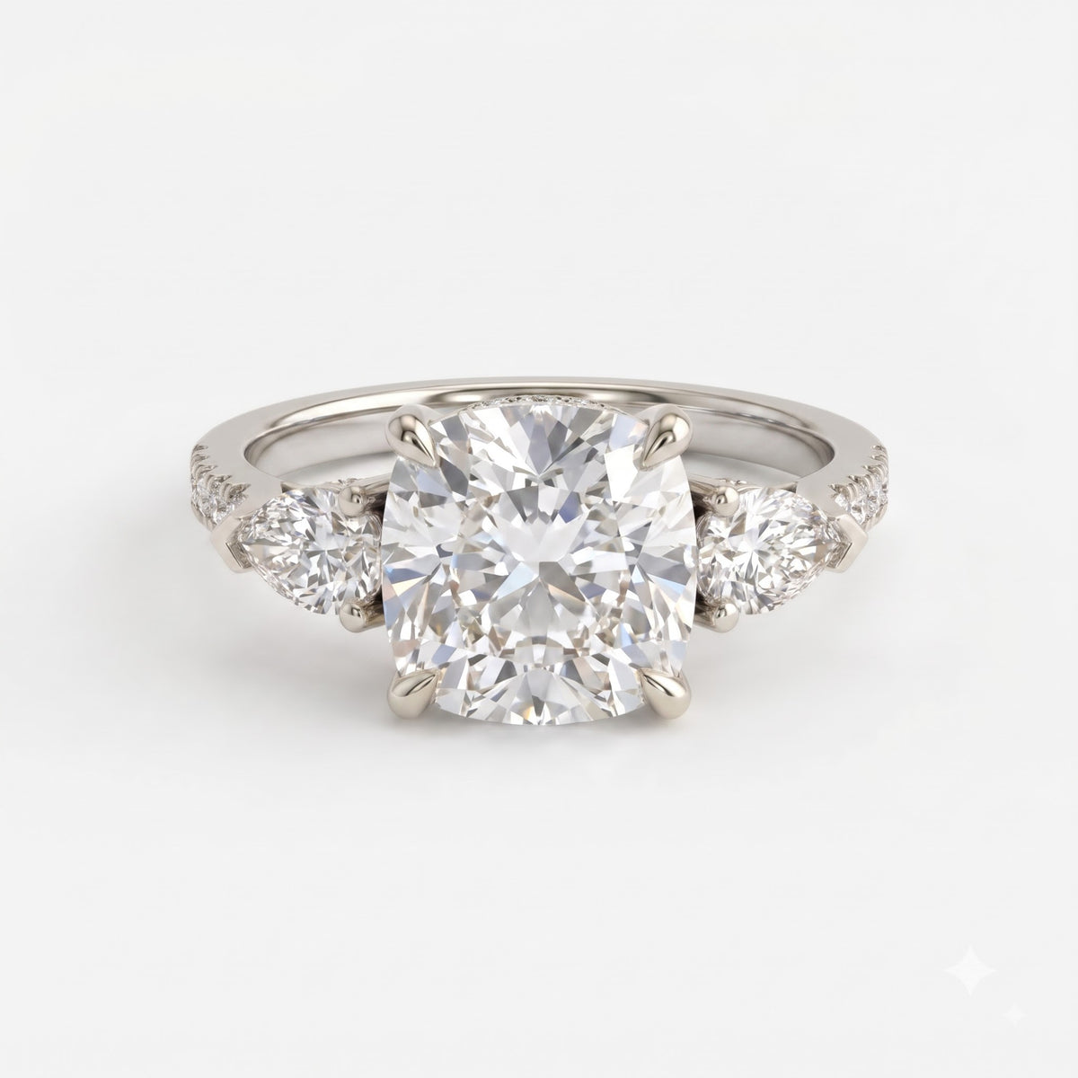 The Aurelia Cushion Diamond Trilogy Hidden Halo Ring