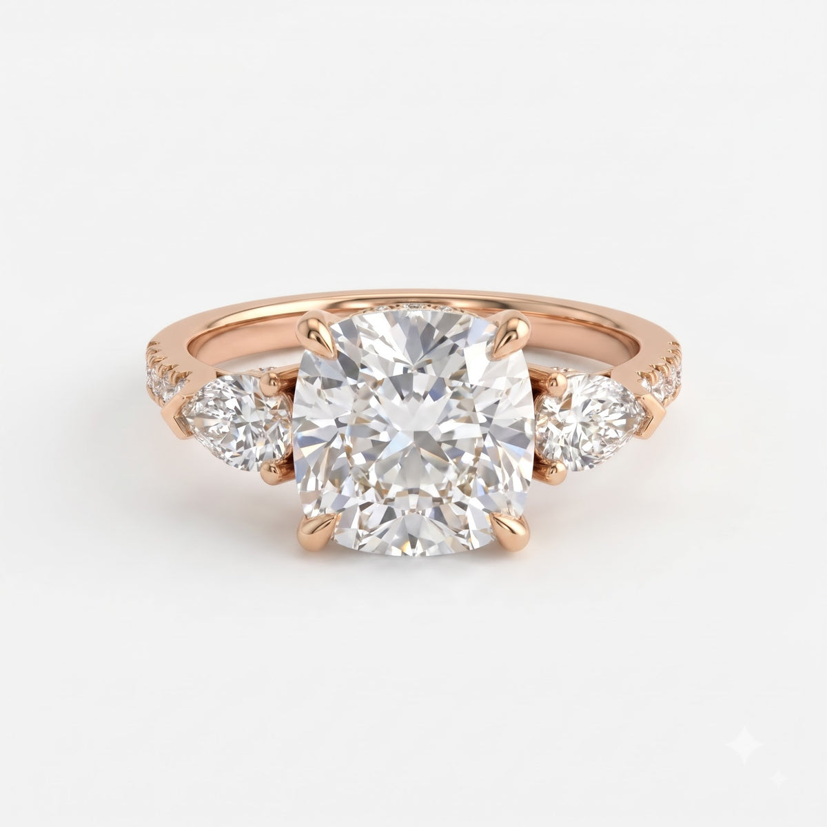 The Aurelia Cushion Diamond Trilogy Hidden Halo Ring