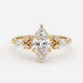 Celestia Aurelia Luxe Marquise Cut Diamond Side Stone Ring