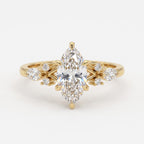 Celestia Aurelia Luxe Marquise Cut Diamond Side Stone Ring