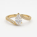 Elysian Twist Pear Diamond Side Stone Engagement Ring