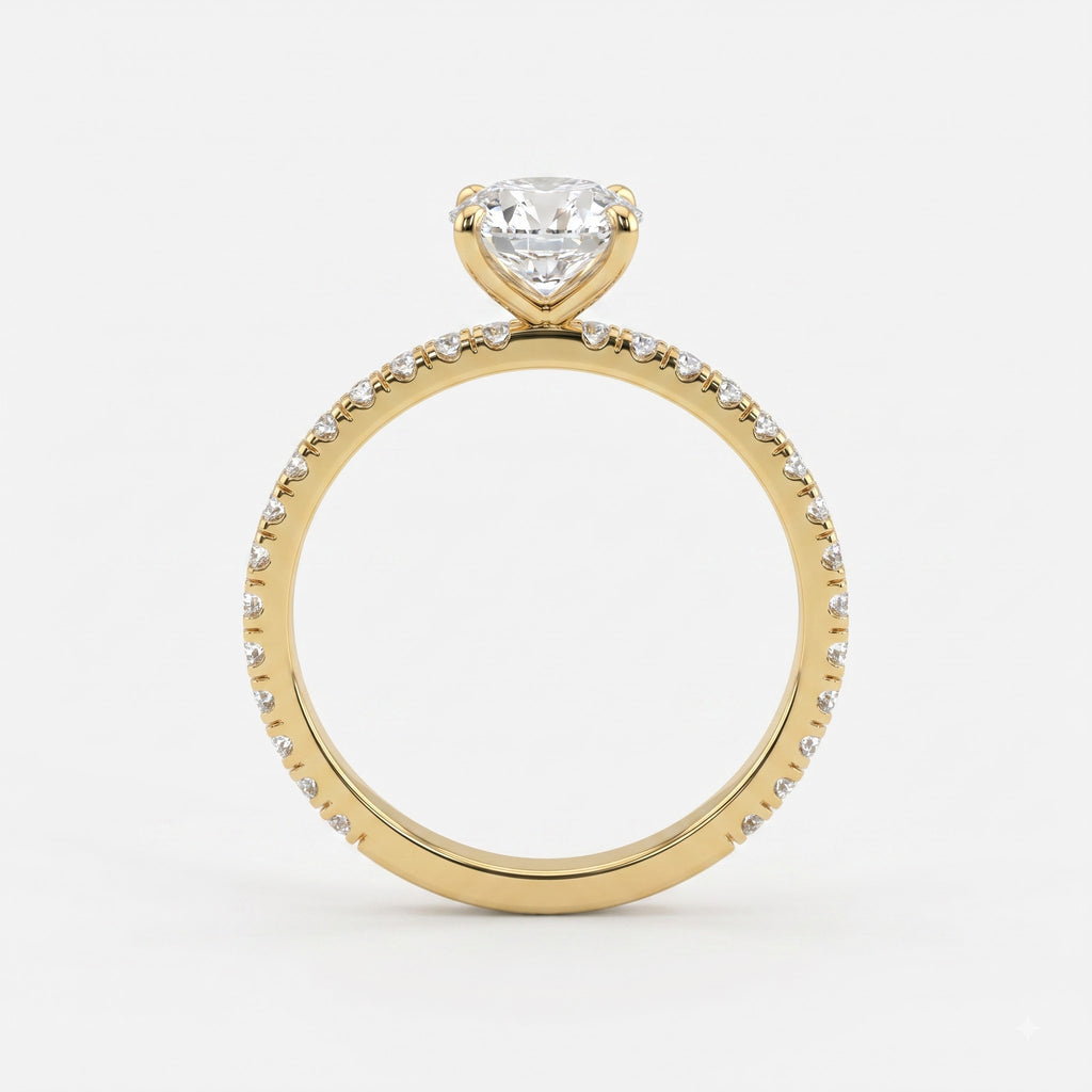 The Aurelia Princess Cut Diamond Pave Setting Engagement Ring