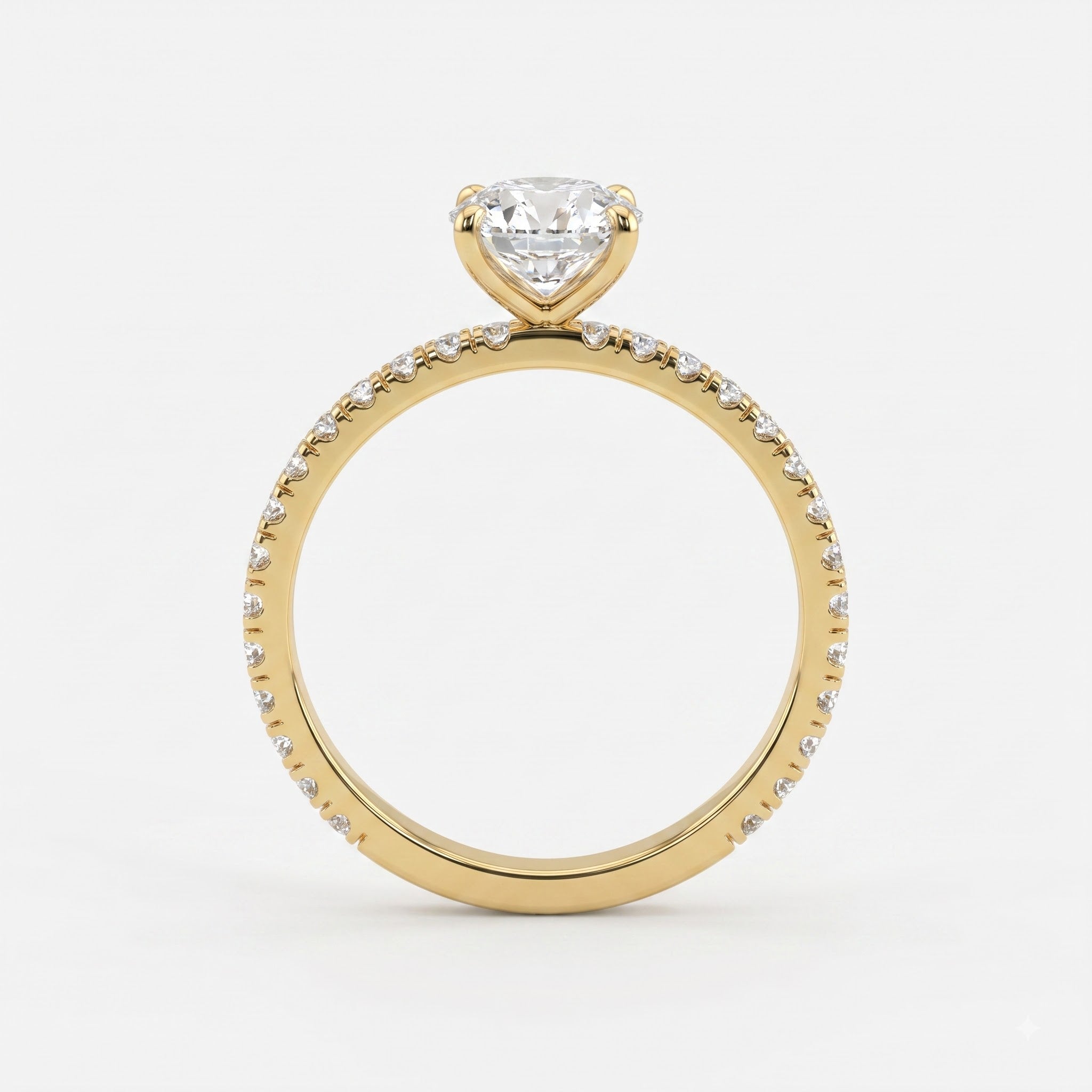 The Aurelia Princess Cut Diamond Pave Setting Engagement Ring