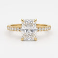 Elongated Radiant Cut Lab Diamond Engagement Ring