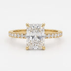 Elongated Radiant Cut Lab Diamond Engagement Ring