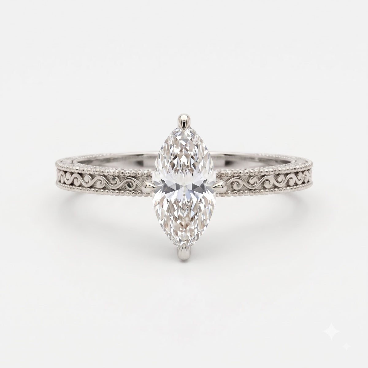 Celestine Marquise Diamond Heirloom Hidden Halo Ring