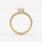 Elysian Twist Pear Diamond Side Stone Engagement Ring