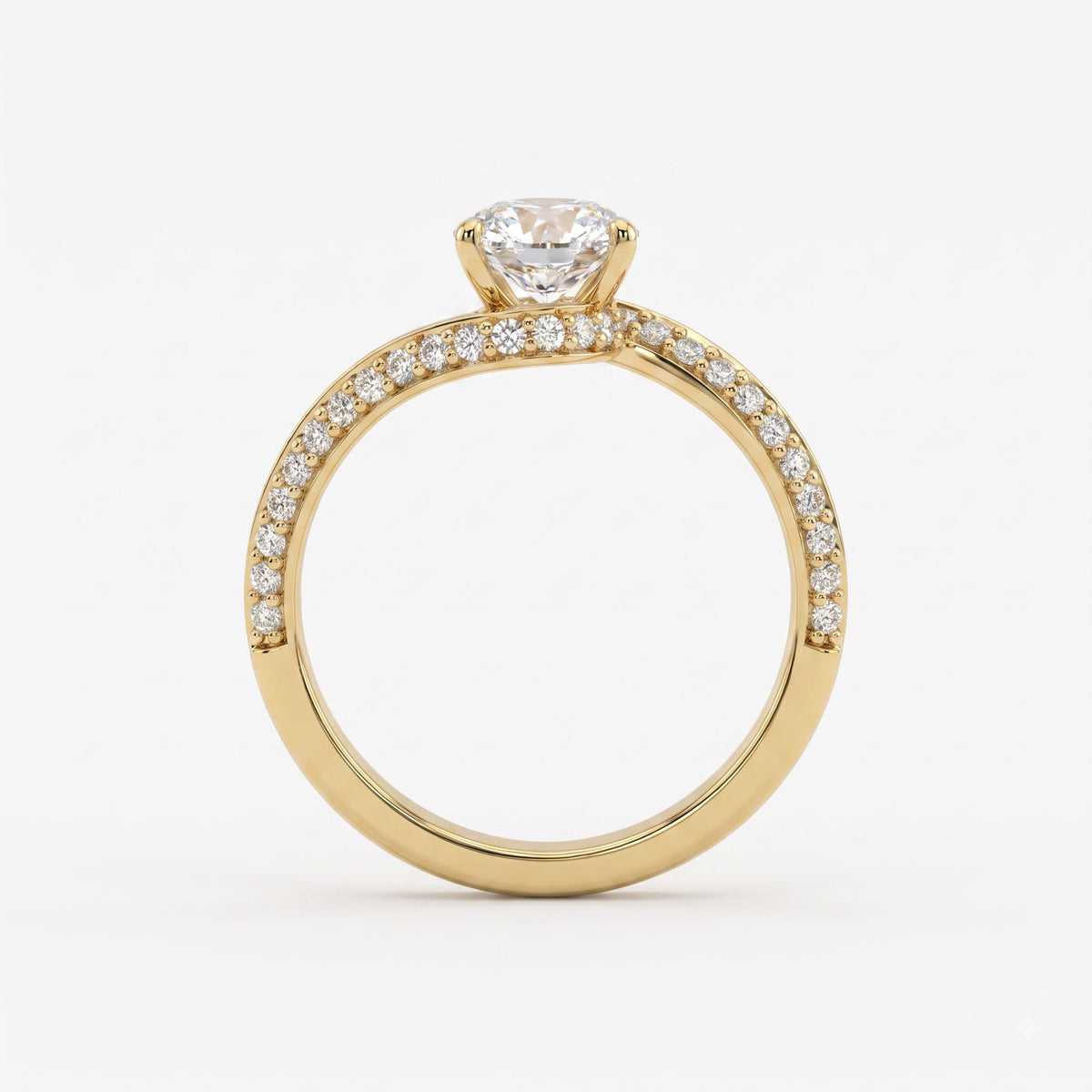 Elysian Twist Pear Diamond Side Stone Engagement Ring