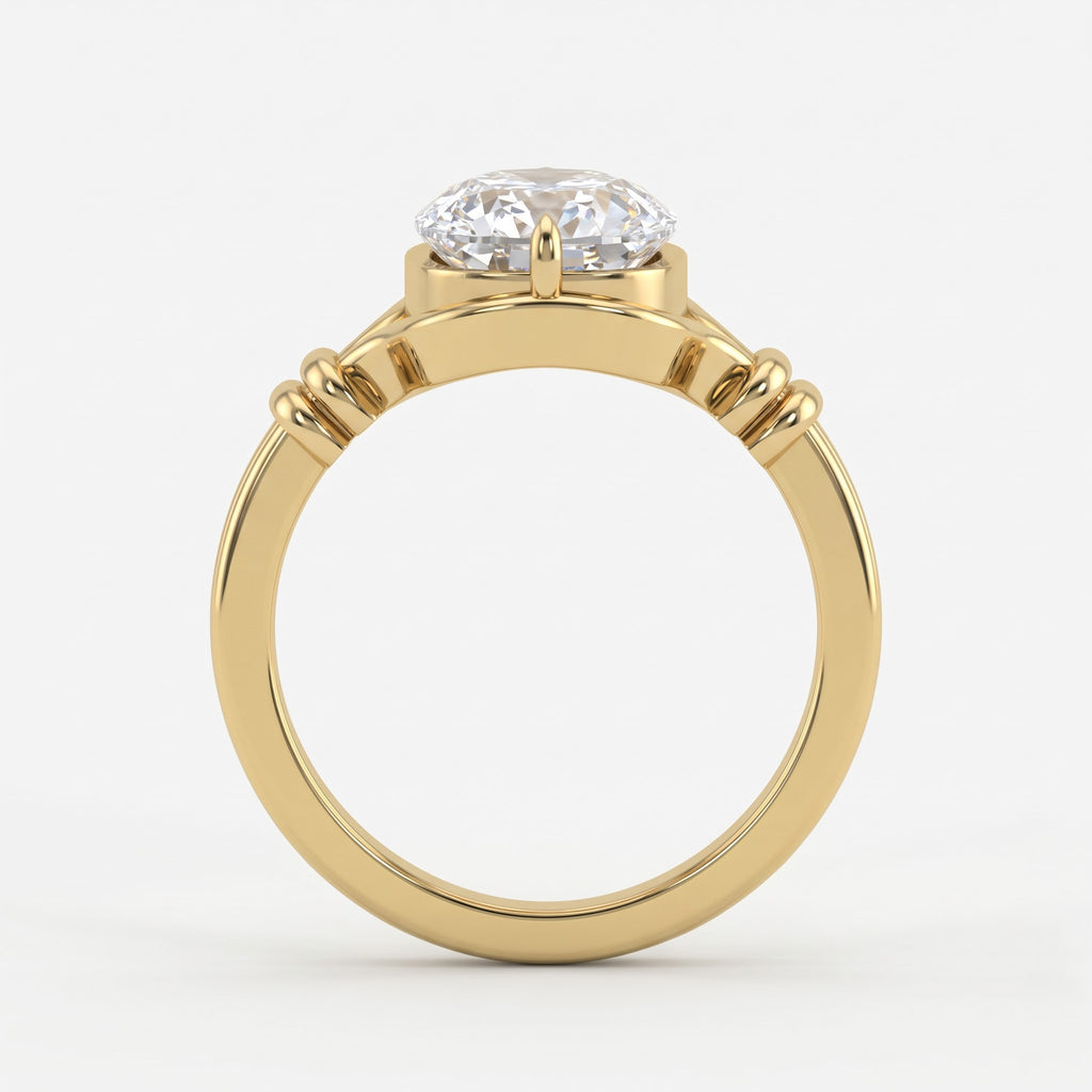 Luxury Celestia Timeless long Cushion Cut Diamond Solitaire Ring