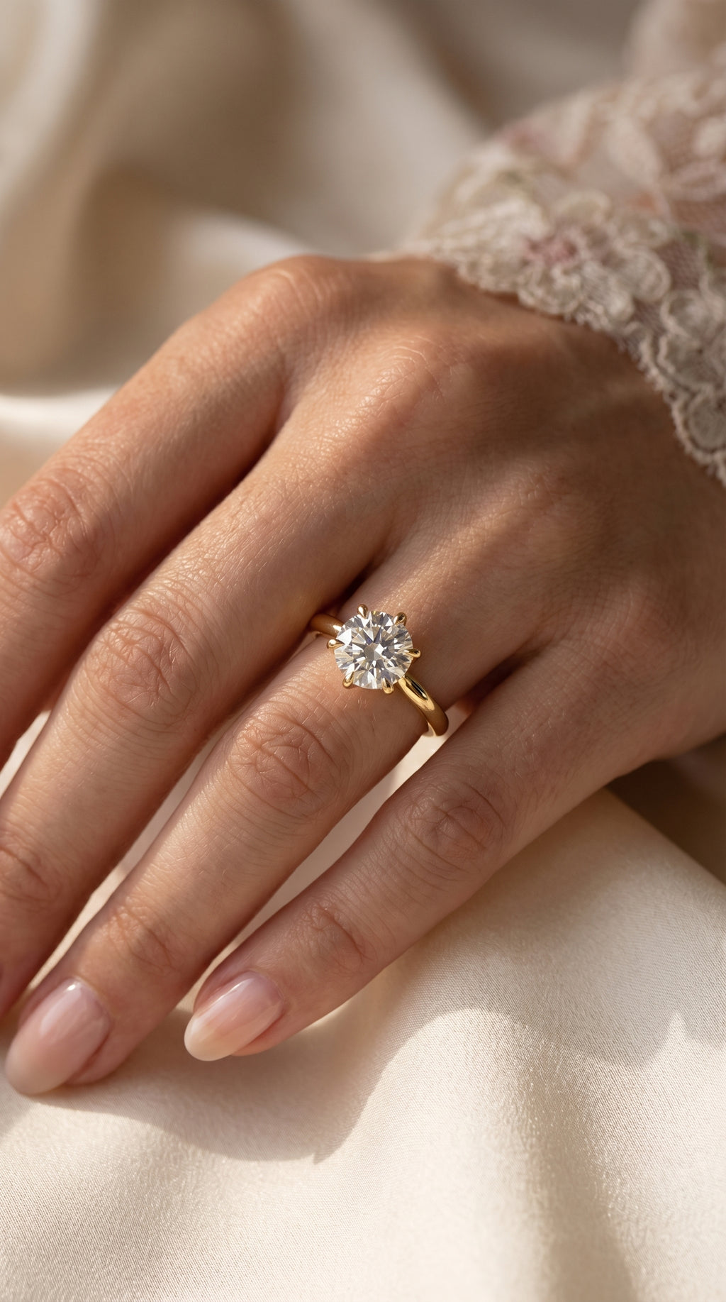 Classic Round Cut Diamond Solitaire Engagement Ring