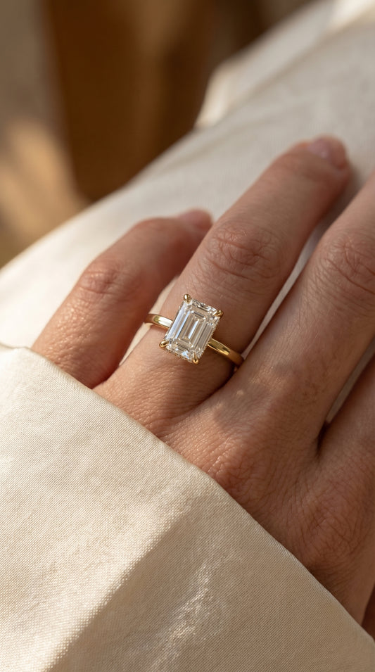 Emerald Cut Eclipse Ring