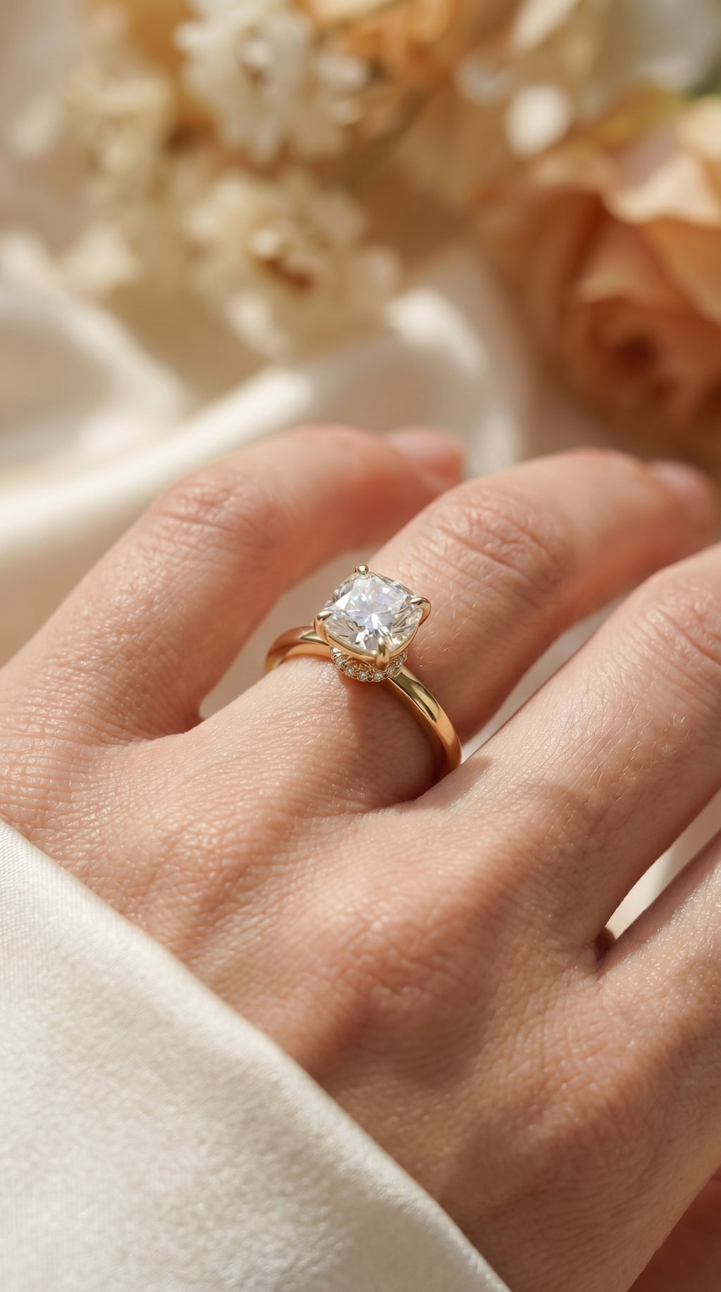 Velvet Aura Cushion Modified Brilliant Ring