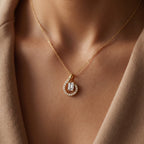 Celestial Embrace Emerald Cut Diamond Pendant necklace