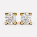 Modern Statement Round Diamond  Stud Earrings