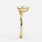 Seraphina Pear Diamond Crossover Side Stone Engagement Ring