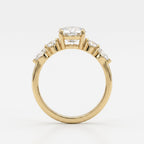 Celestial Elegance Round Diamond Side Stone Engagement Ring