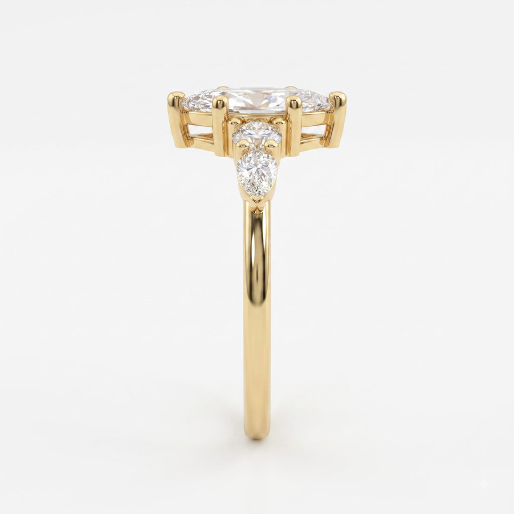 Modern five-stone Marquise Diamond statement engagement ring