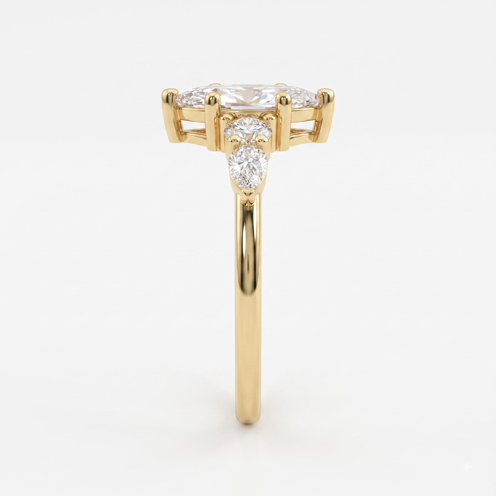 Modern five-stone Marquise Diamond statement engagement ring