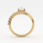 Celestine Aurielle Radiance Pear Diamond Side Stone Ring