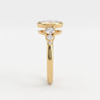 Aurelia Classic Oval Diamond Side Stone Ring