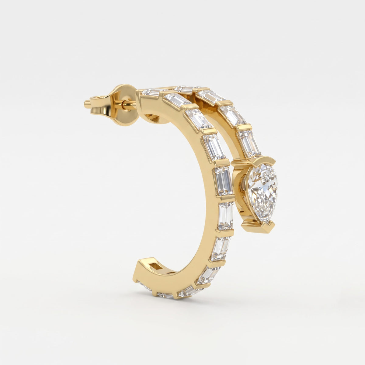 Celestia Luxe Baguette & Pear Diamond Fashion Earrings