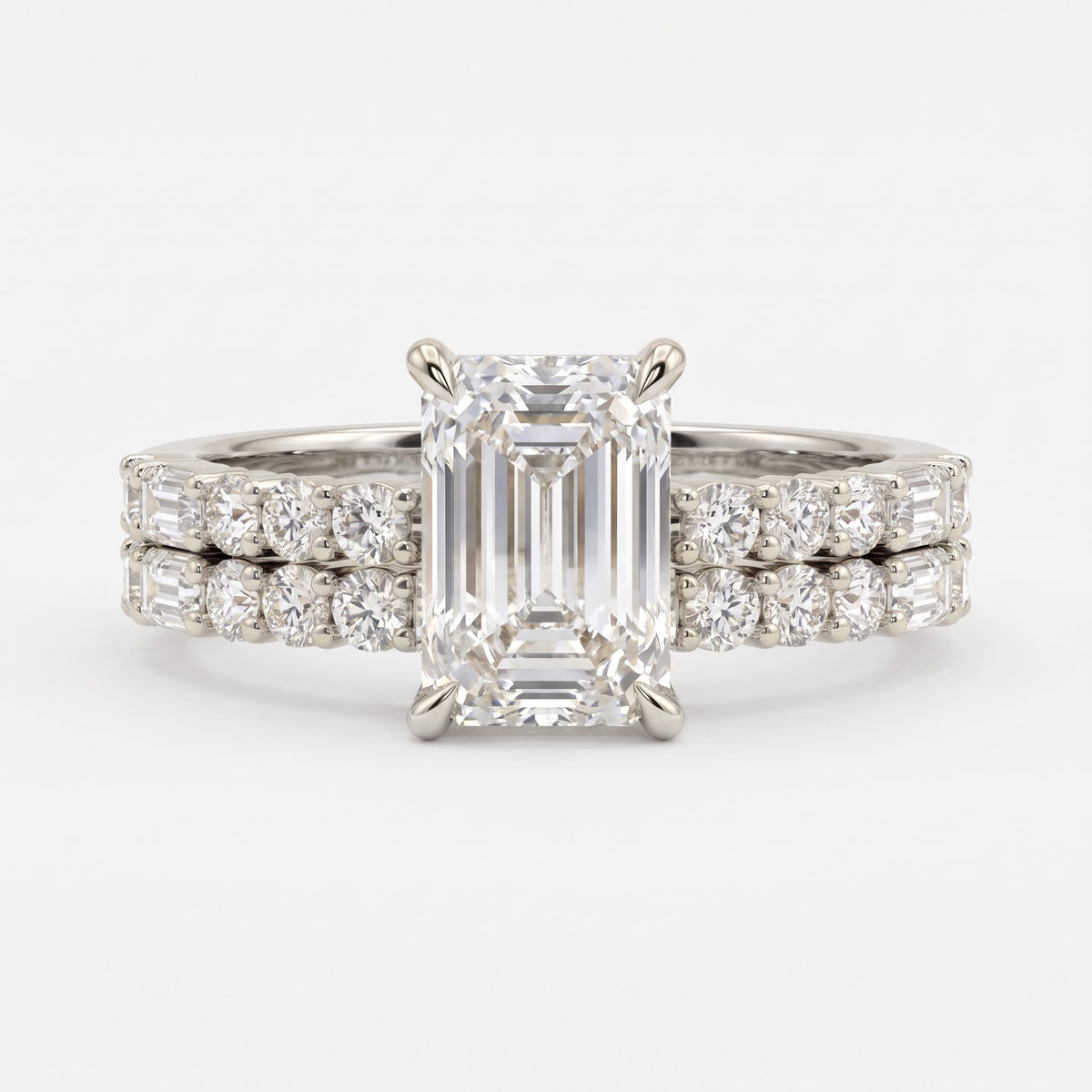 Celestia Luxe Emerald-Cut Diamond Hidden Halo Ring