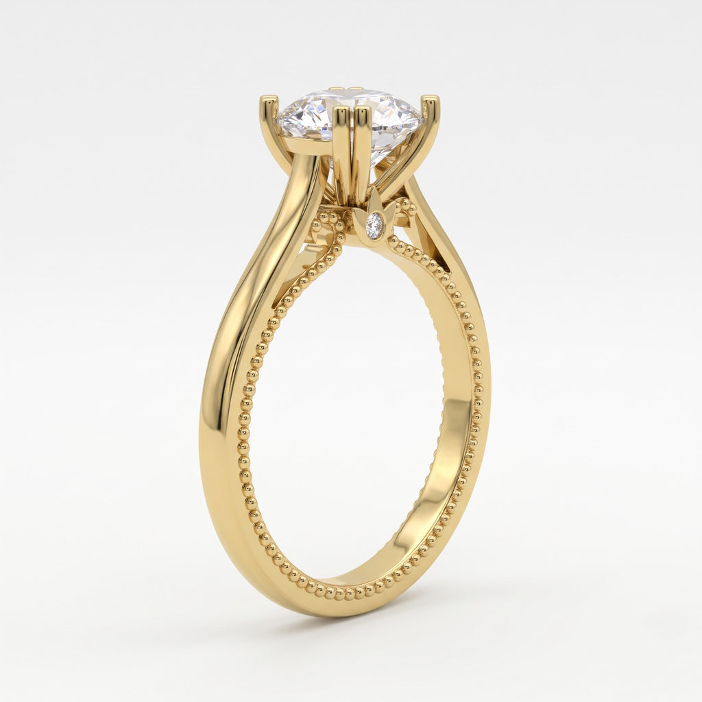 Celestine Grace Classic Round Diamond Hidden Halo Ring