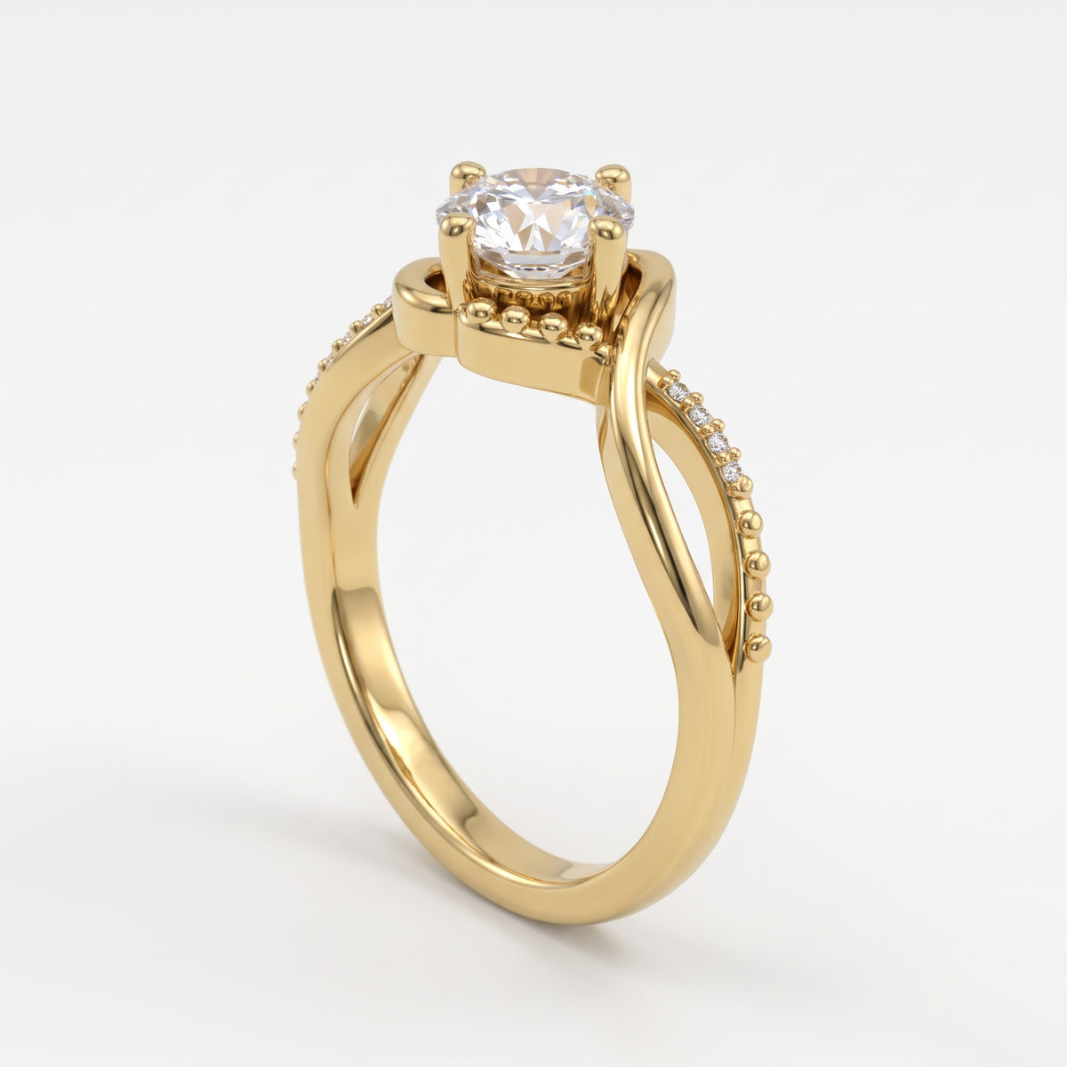 Eternal Elegance Round Diamond Infinity Side Stone Ring