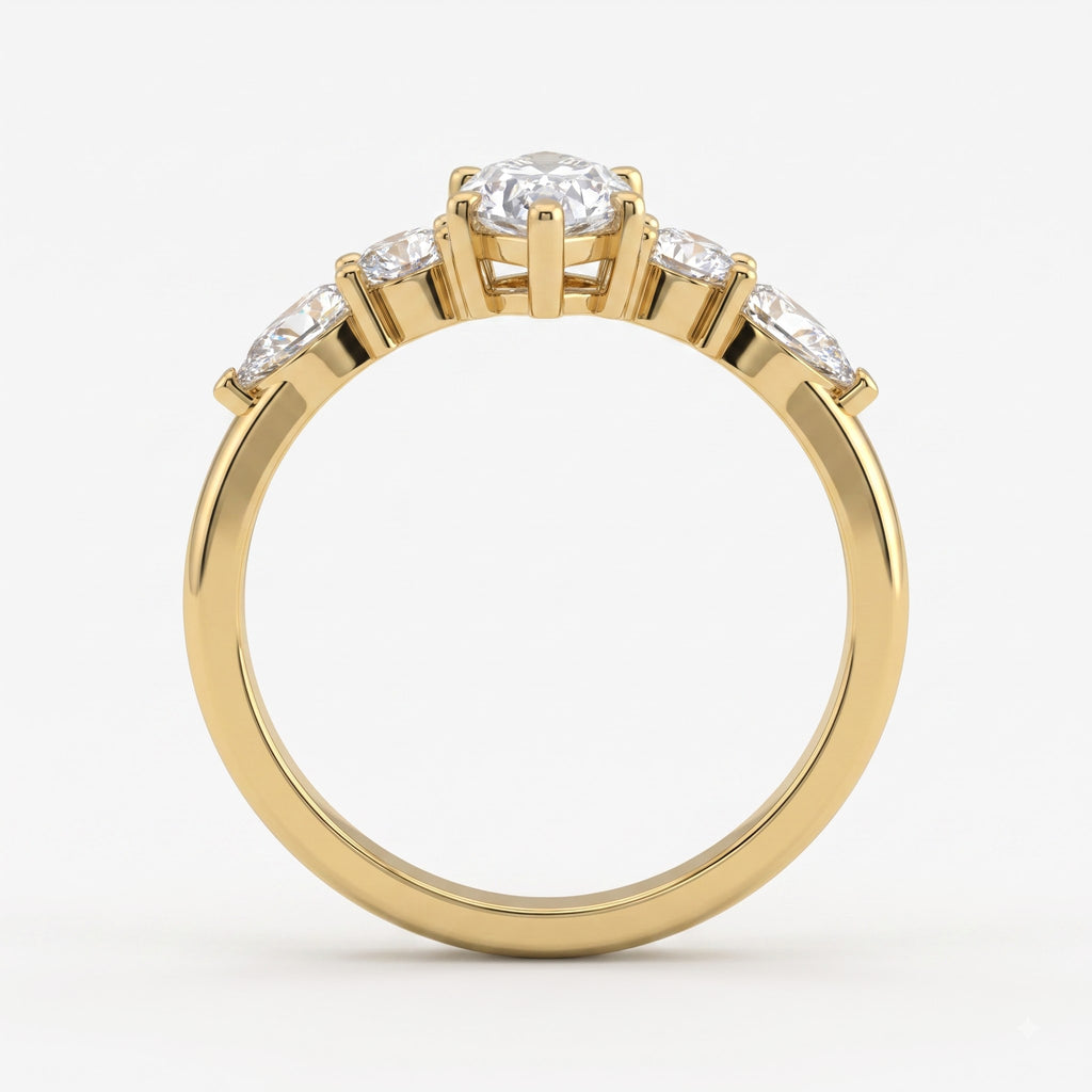 Modern five-stone Marquise Diamond statement engagement ring