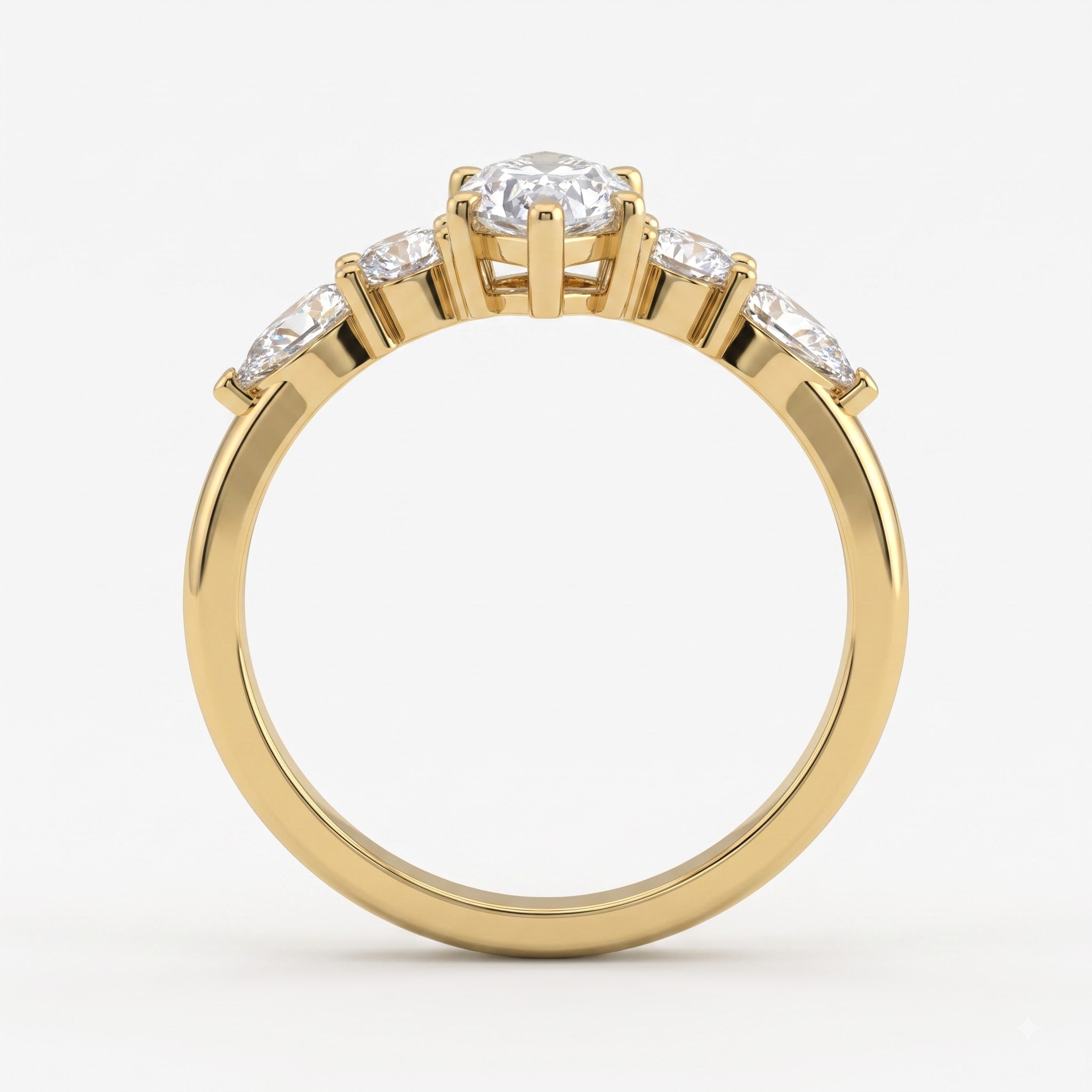 Modern five-stone Marquise Diamond statement engagement ring