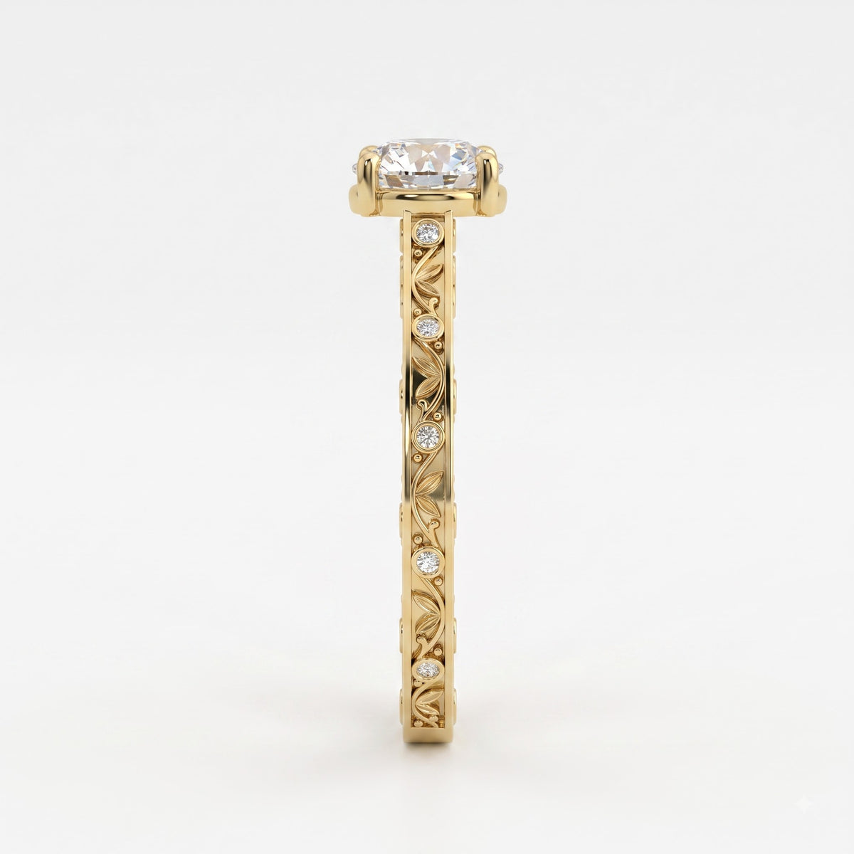 Lumière Heritage Round Cut Floral Filigree Vintage Ring