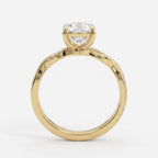 The Infinity Curve Cushion Diamond Side Stone Engagement Ring