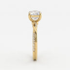 The Infinity Curve Cushion Diamond Side Stone Engagement Ring