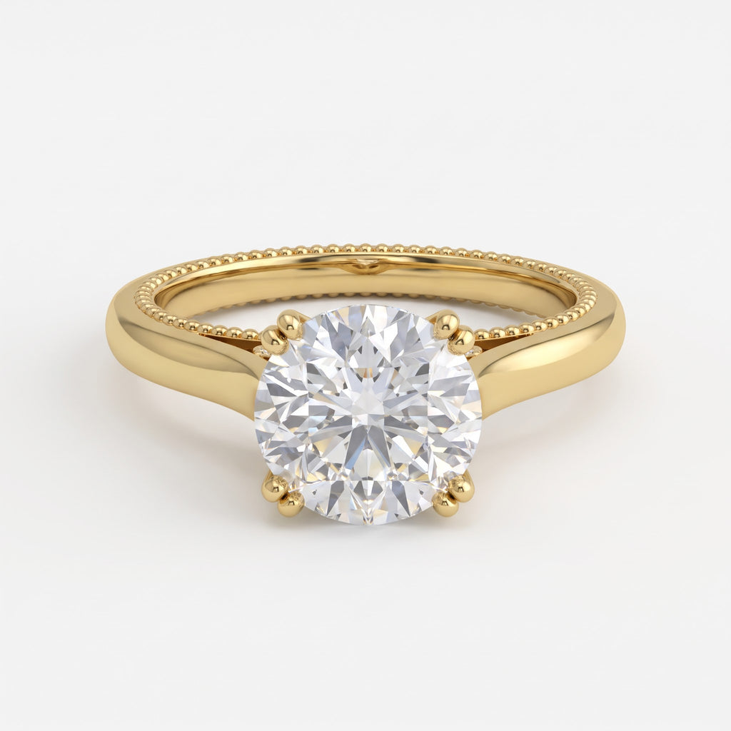 Celestine Grace Classic Round Diamond Hidden Halo Ring