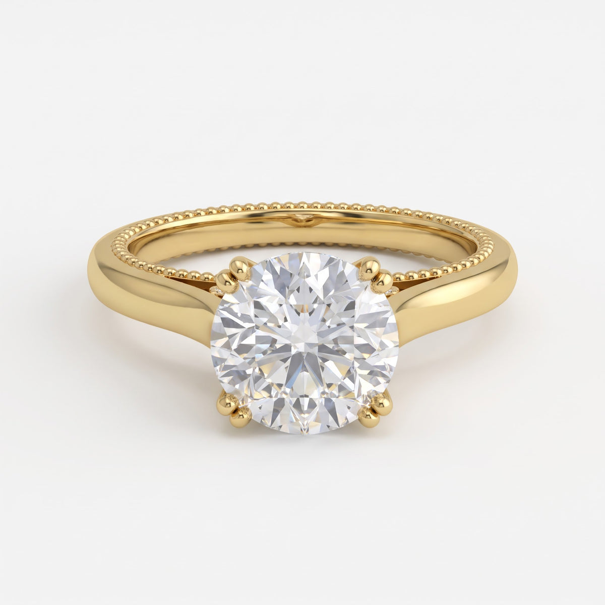 Celestine Grace Classic Round Diamond Hidden Halo Ring