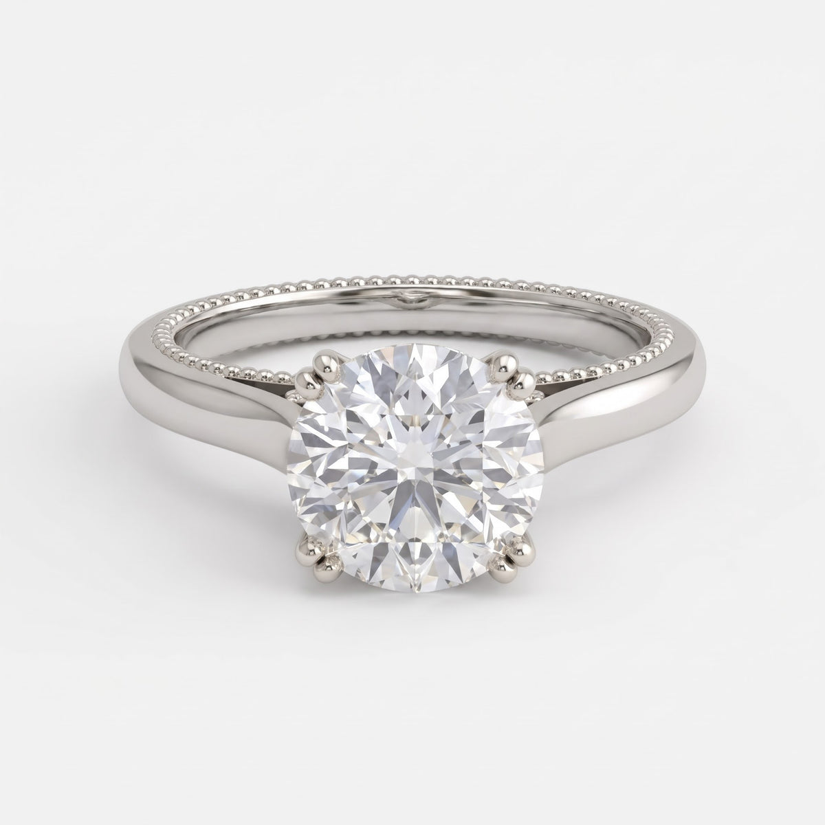 Celestine Grace Classic Round Diamond Hidden Halo Ring