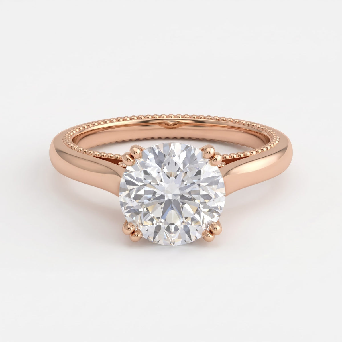 Celestine Grace Classic Round Diamond Hidden Halo Ring
