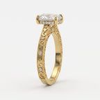 The Royal Radiance Cushion-Cut Diamond Vintage Ring