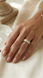 Ascher Cut Diamond Full Circle Ring