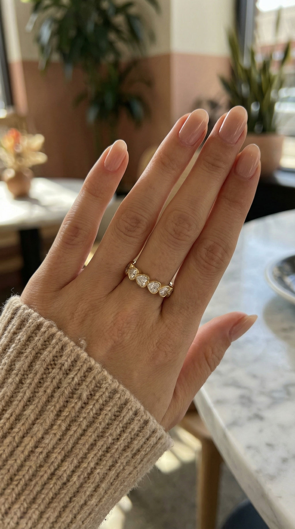 Bezel Setting Heart Shape Diamond Ring