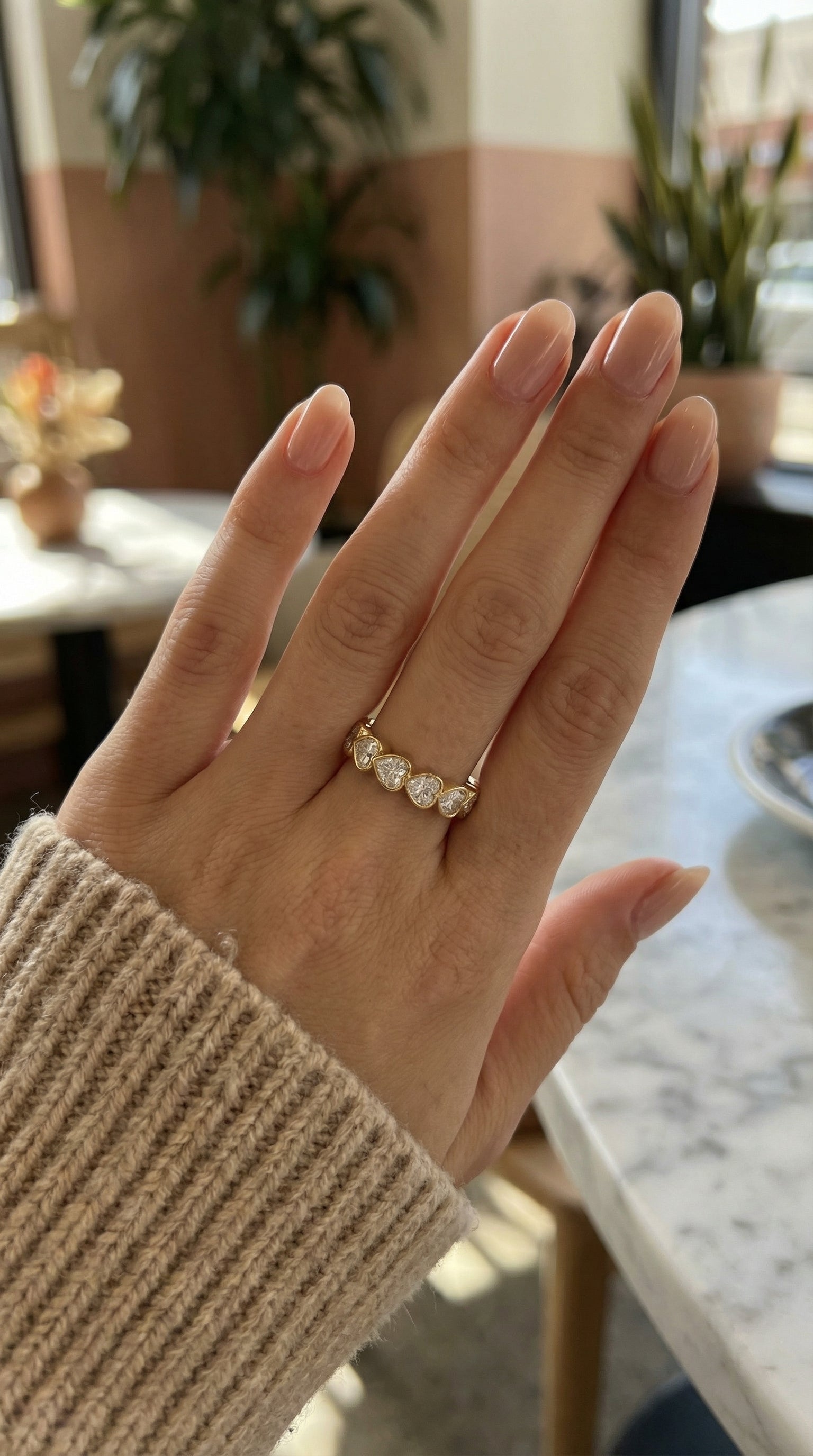 Bezel Setting Heart Shape Diamond Ring