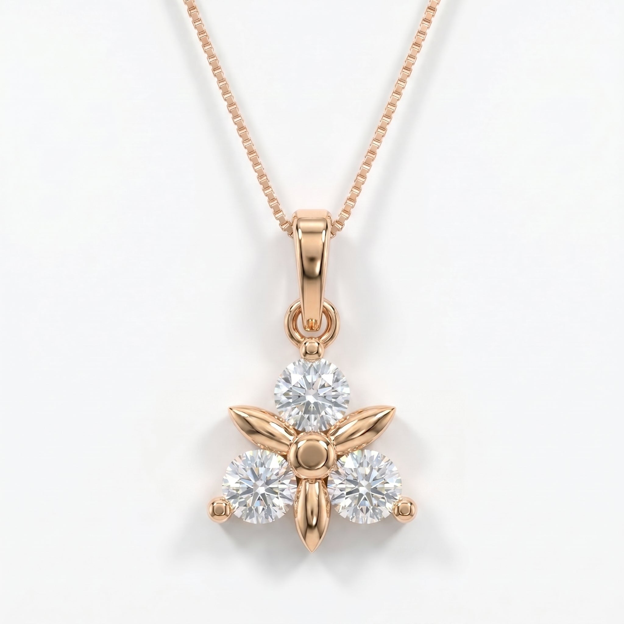 Elegant Floral Diamond Pendant Necklace