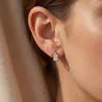Celestine Radiant Cut Diamond Huggie Hoops Earrings